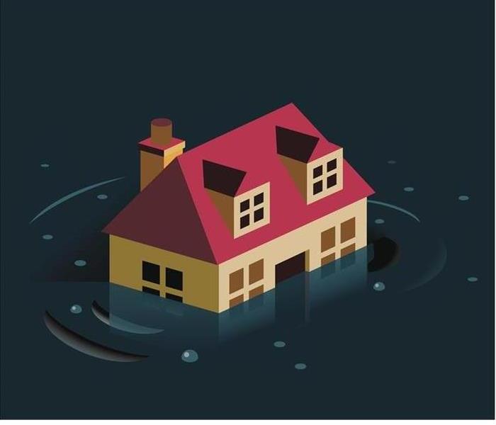 Illustration Of House Under Water